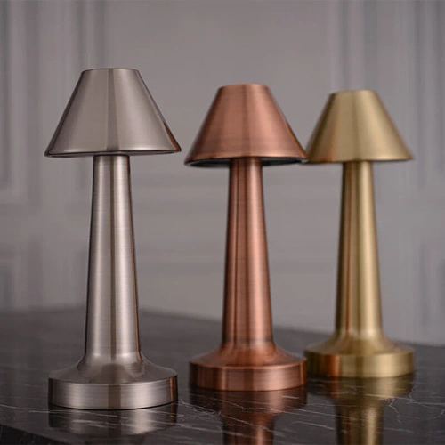 Dotykowa lampka nocna z regulowaną barwą światła | Lampka USB | HJA12-SILVER| Bezprzewodowa lampka stołowa