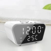 Inteligentny budzik z ładowarką bezprzewodową Qi 15W | Budzik z trzema alarmami |  Zegarek z wyświetlaczem temperatury |  SZ01-15W-W
