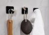 Czarny haczyk na ubrania, ściereczki, ręczniki | Samoprzylepny uchwyt na akcesoria kuchenne | BXG-4PCS-BLACK
