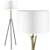 Biała lampa podłogowa | Nowoczesne, stylowe oświetlenie do salonu, sypialni | Biała lampa stojąca z metalowym stelażem | HM112-WHITE