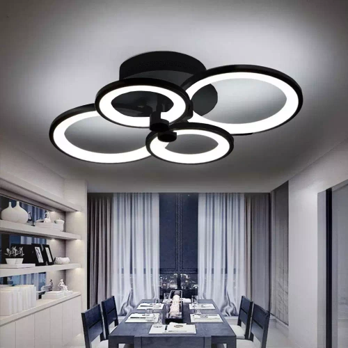 Nowoczesna lampa sufitowa | Plafon LED | Czarna | RLC-C48W-B