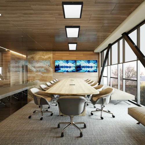 Panel sufitowy LED | Natynkowy plafon 60x30cm | 30W, 2850lm | czarny