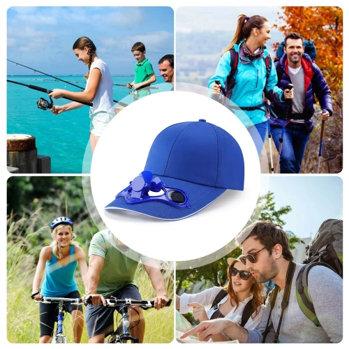 Czapka solarna z wiatrakiem | Czapka z daszkiem z wbudowanym wiatraczkiem | Czapka chłodząca | SFH-8934-BLUE