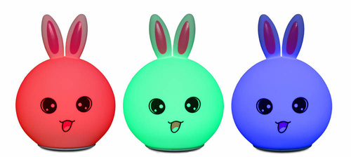 Silikonowa lampka nocna Króliczek LED RGB 3W | NL-07
