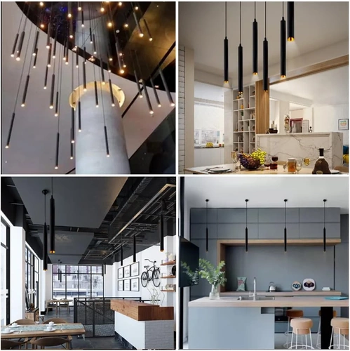 Czarna lampa wisząca | Nowoczesna lampa sufitowa | Oświetlenie dekoracyjne | CTD-L100CM