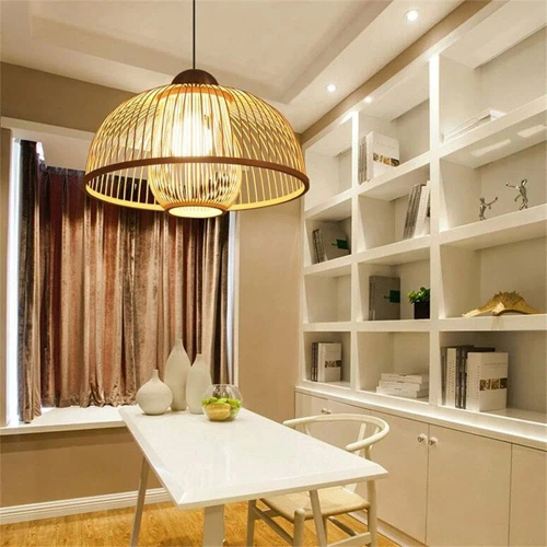 Ręcznie robiona lampa bambusowa wisząca | BOHO | Chiński żyrandol