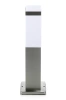 Lampa ogrodowa stojąca, słupek kwadratowy na żarówkę E27 | Zasilanie 230V, stal nierdzewna | Inox, 45cm | LLF-45CM