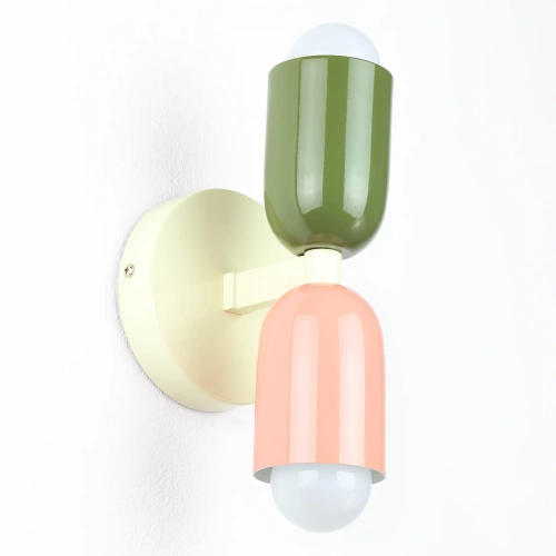 Dwukolorowa lampa ścienna LED | designerski kinkiet do salonu lub sypialni | YG-W008-G+P