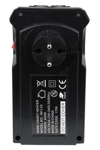 Grzejnik elektryczny, mini termowentylator, farelka | 2 prędkości | termostat 15-32 st.C | timer | JM-112