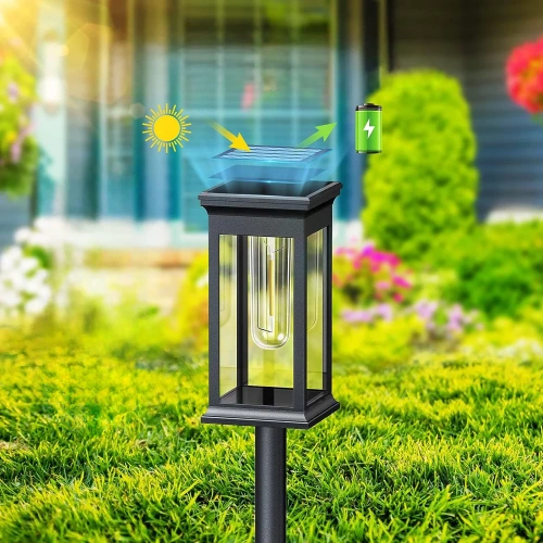 2x Ogrodowa lampka solarna LED | Wbiajny słupek 60 cm | HK-115A
