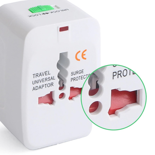 Wielofunkcyjna przejściówka podróżna, adapter sieciowy z ładowarką z dwoma portami USB | EU/USA/CN/UK/AUS | AD-T202