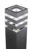 Lampa ogrodowa stojąca, słupek kwadratowy aluminiowy, czarny mat 60cm | Zasilanie 230V, gniazdo E27 | LLS-60CM