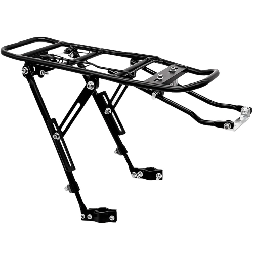 Uniwersalny tylny bagażnik rowerowy z klapką sprężynową | Aluminiowy regulowany bagaznik do 27 kg |   BIK-ZJ667