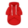 Bluza z kapturem dla psa i kota XS czerwona | Ciepłe ubranko dla pupila na jesień i zimę  z kieszenią |  PET-015XS-RED