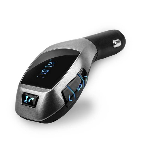 Bluetooth | Transmiter samochodowy FM z wyświetlaczem LED | Ładowarka USB | Zestaw głośnomówiący | X5