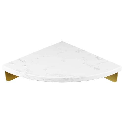 Narożna półka łazienkowa | Marmurowa półka na kosmetyki | TBD-211-WHITE-MRBL