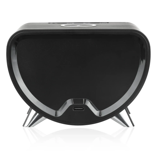 Inteligentny budzik LED z ładowarką Qi 15W, termometrem i 3 alarmami  | Zegarek USB do sypialni  | SZ07-15W-BR