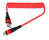 Micro USB 1M | Spiralny kabel USB do ładowania telefonu | Quick Charge 3.0 2.4A | AM32