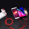 Kabel USB 3W1 | Kabel Micro, USB TYP-C. Lighting | Nylonoway kabel 1,2m | B5-3in1-red