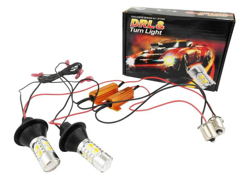 Światła LED do jazdy dziennej | AUTOMAT | 2w1 W21W 20 SMD 5730
