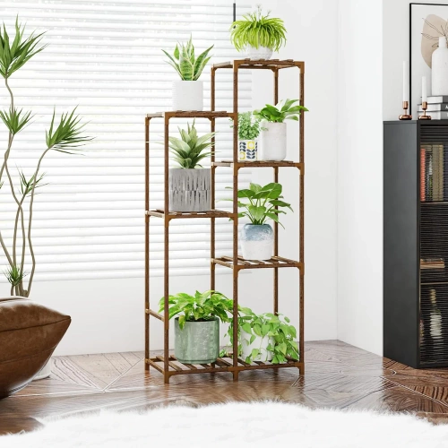 Drewniany kwietnik na doniczki | Stojak na rośliny | Regał na kwiaty | NZ238-BAMBOO