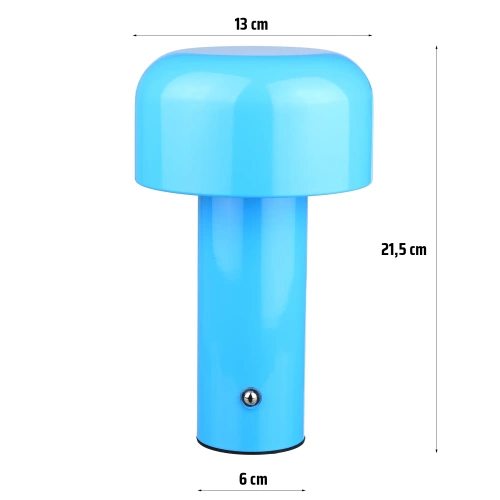 Lampa stołowa z wbudowanym akumulatorem | Nowoczesna lampka nocna | Dotykowa lampka stołowa  | La YG-D017-BL