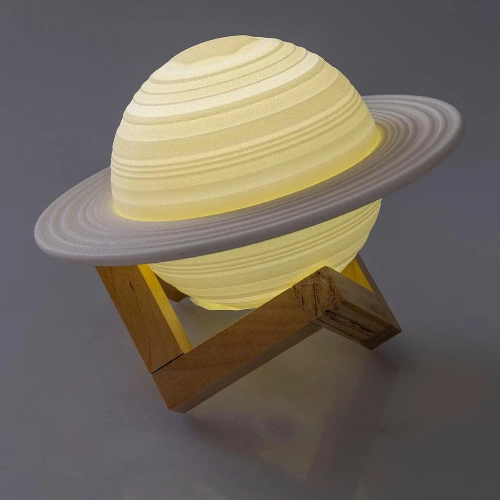 Lampka stołowa w kształcie Saturna | Lampka nocna z pilotem RGB | Lampka dziecięca zmieniająca kolor | XK-D13
