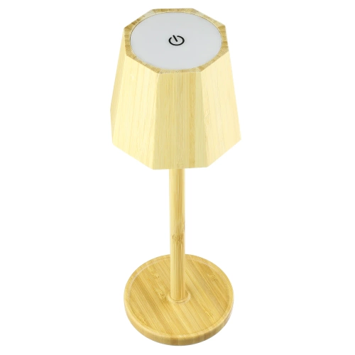Bambusowa lampka stołowa LED  z dotykową regulacją barwy | Bezprzewodowa lampka nocna w wbudowanym akumulatorem 1500 mAh, USB-C | YG-VM41D