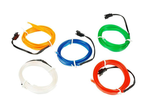 Zestaw - Światłowód Ambient Light El Wire z inverterem 12V | 3 metry