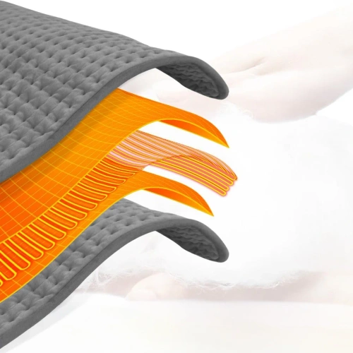 Mata grzewcza, elektryczny termofor na plecy, mięśnie, stawy 30 x 60 cm | HPD-3060-Grey