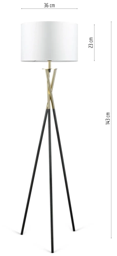 Biała lampa podłogowa | Nowoczesne, stylowe oświetlenie do salonu, sypialni | Biała lampa stojąca z metalowym stelażem | HM112-WHITE