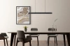 Nowoczesna prostokątna lampa wisząca | sterowanie pilotem | LED | czarna | SX41-80CM-32W-BK