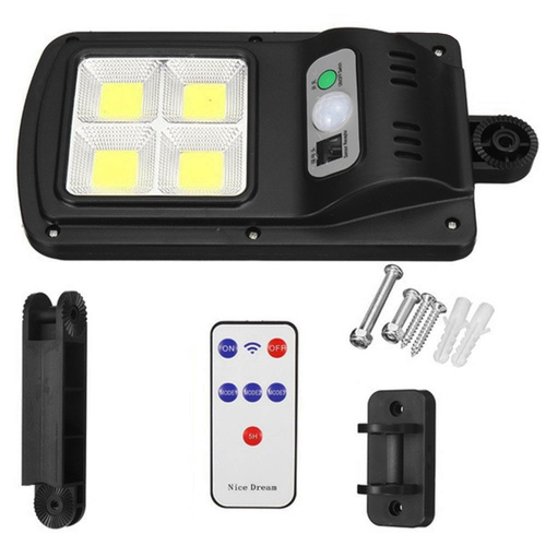 Ogrodowa lampa solarna LED z czujnikiem ruchu i zmierzchu IP65 | 48 diod LED COB | Pilot IR | LD-S4
