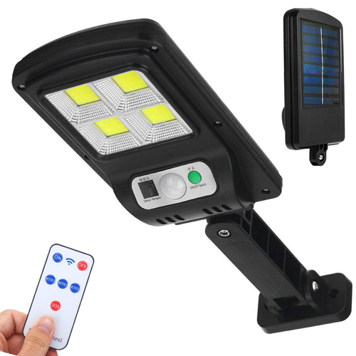 Ogrodowa lampa solarna LED z czujnikiem ruchu i zmierzchu IP65 | 48 diod LED COB | Pilot IR | LD-S4