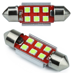 Żarówka samochodowa LED C5W 6 SMD 3535 CAN BUS zielona