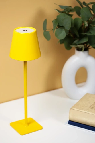 Lampka stołowa LED | Bezprzewodowa lampka nocna | Dotykowa lampka do hotelu, restauracji | HJA20-YELLOW