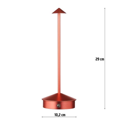 Lampa stołowa z wbudowanym akumulatorem | Lampa nocna z trzema barwami świecenia | Nastrojowa lampka do hotelu, restauracji | HJA32-ROSEGOLD