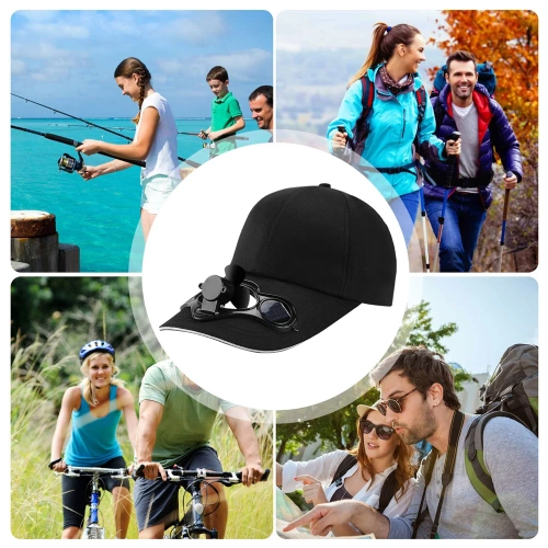 Czapka solarna z wiatrakiem | Czapka z daszkiem z wbudowanym wiatraczkiem | Czapka chłodząca | SFH-8934-BLACK