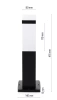 Lampa ogrodowa stojąca, słupek kwadratowy na żarówkę E27 | Zasilanie 230V, stal nierdzewna | Czarny mat, 45cm | LLF-45CM