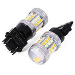 Żarówka LED Dual W21/5W 3157 45 SMD 2835 | Dual Color - białe + pomarańczowe