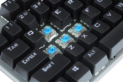 Gamingowa klawiatura mechaniczna z podświetleniem LED RGB, TKL, niebieskie przełączniki | T18