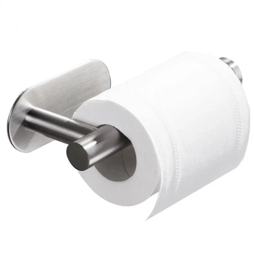 Srebrny uchwyt do papieru | Samoprzylepny wieszak na papier toaletowy | JZU-304-SILVER