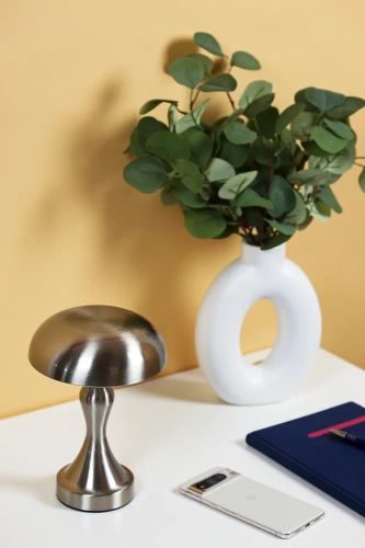 Lampka stołowa LED Grzybek | Bezprzewodowa lampka do hotelu, restauracji | Nocna lampka dotykowa | HJA24-A-SILVER