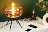 Stylowa lampka nocna z szklanym kloszem | Nowoczesna szklana lampka stołowa | BH-233-BROWN