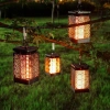 Ogrodowa lampka solarna LED pochodnia lampion latarenka | 17cm 600mAh efekt płomienia | Lampa solarna - pochodnia stołowa SMF-12LED