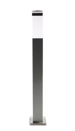 Lampa ogrodowa stojąca, słupek kwadratowy na żarówkę E27 | Zasilanie 230V, stal nierdzewna | Inox, 90cm | LLF-90CM