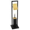 Zestaw łazienkowy 2 w 1 | Szczotka do WC z uchwytem na papier toaletowy | Stojak na papier | GY-TB018-BLACK