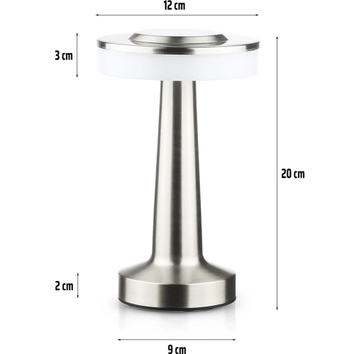 Bezprzewodowa lampka stołowa | Dotykowa lampka nocna z regulowaną barwą światła | Lampka USB | HJA14-SILVER