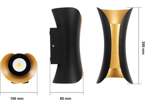 Lampa ogrodowa, kinkiet elewacyjny zewnętrzny LED | góra - dół | 10W, IP65 | BD-C020
