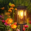 2x Ogrodowa lampka solarna LED | Wbiajny słupek 60 cm | HK-115A